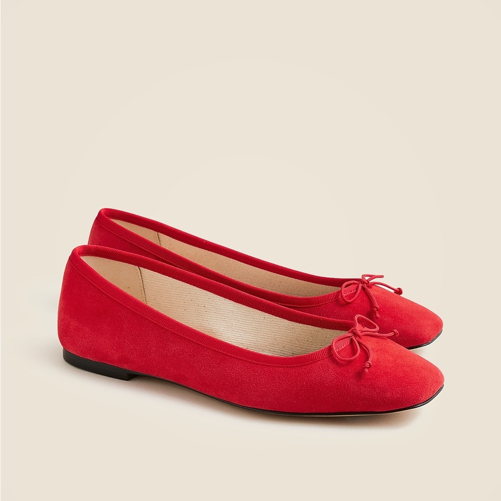 J Crew Quinn ballet flats in suede CO215